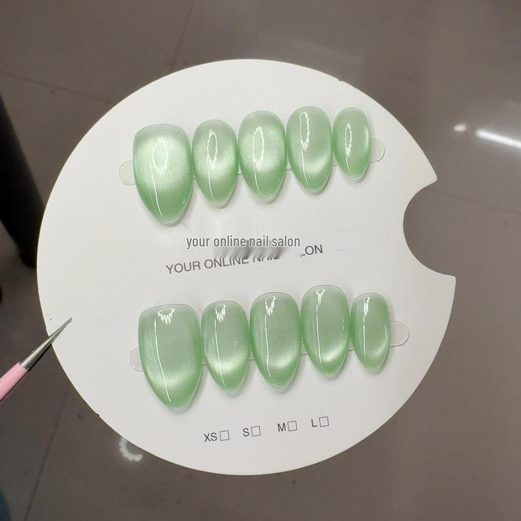 Handgefertigte Katzenaugen-Glasperlen-Nagelkunst-Kollektion: Abnehmbare tragbare Nagelspitzen