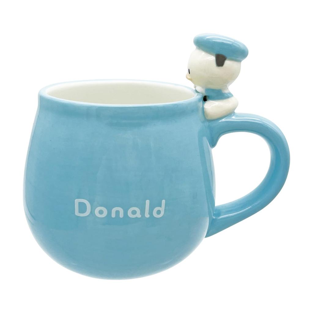 Disney Donald Duck Yululun Mug with Figure, Large, Approx. 340ml, Approx. 9 x 10cm, Tableware, Donald Merchandise, Birthday Gift, Green, san4532-5