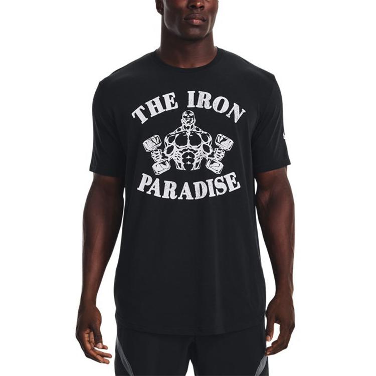 Men's Under Armour Project T-Shirts Men's Black Crew Neck Moderate Straight Fit