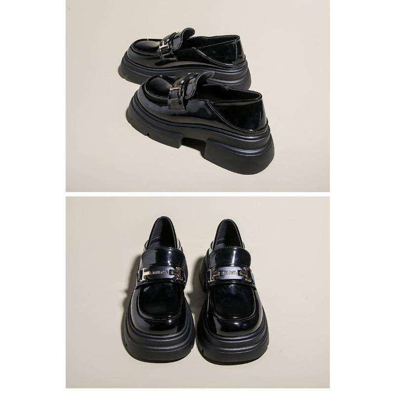Thick Soled Thick Heeled Versatile Single Shoe Loafer