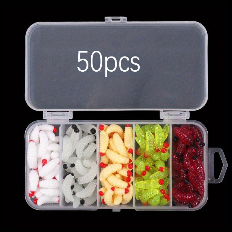 

Soft Silicone Maggot Worm Soft Artificial Bread Worm Fishing Lure Earthworm Lures Worm Fishing Lures 50pcs