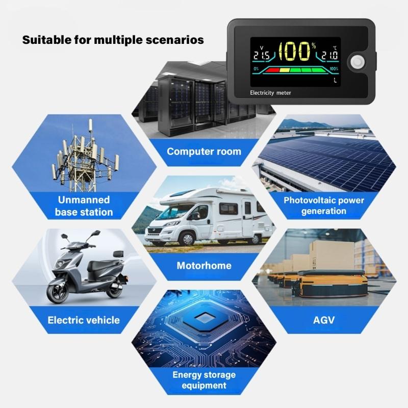 8-100V Battery Capacity Indicator LCD Car Motorcycle Voltmeter Electricity Meter Digital Battery Charge Levels Indicator