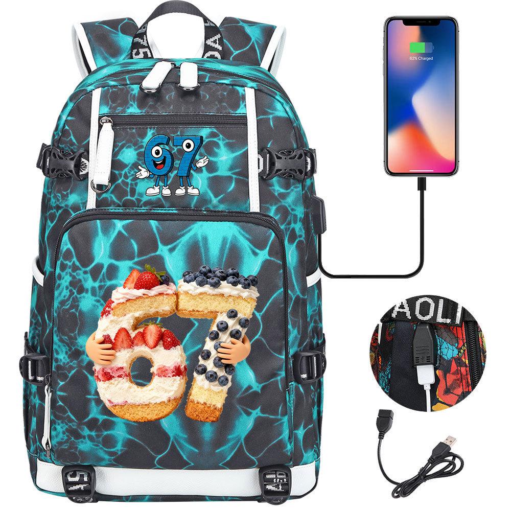 USB Charging Backpack for Teen Students Travel Laptop Daypack 67 Gourmet Style Lightweight Water-Resistant Large Capacity