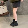 Low-heeled suede square-headed short boots women's 2025 autumn and winter new temperament suede women's boots, wedge-heeled rear zipper fashion boots
