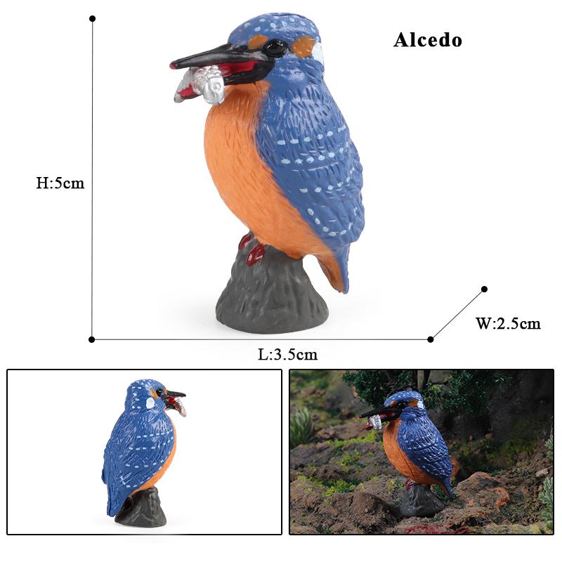 Oenux Forest Bird Animals Wild Ostrich Magpie Owl Crow Flamingos Figurines Action Figure PVC Garden Decoration Miniature Kid Toy