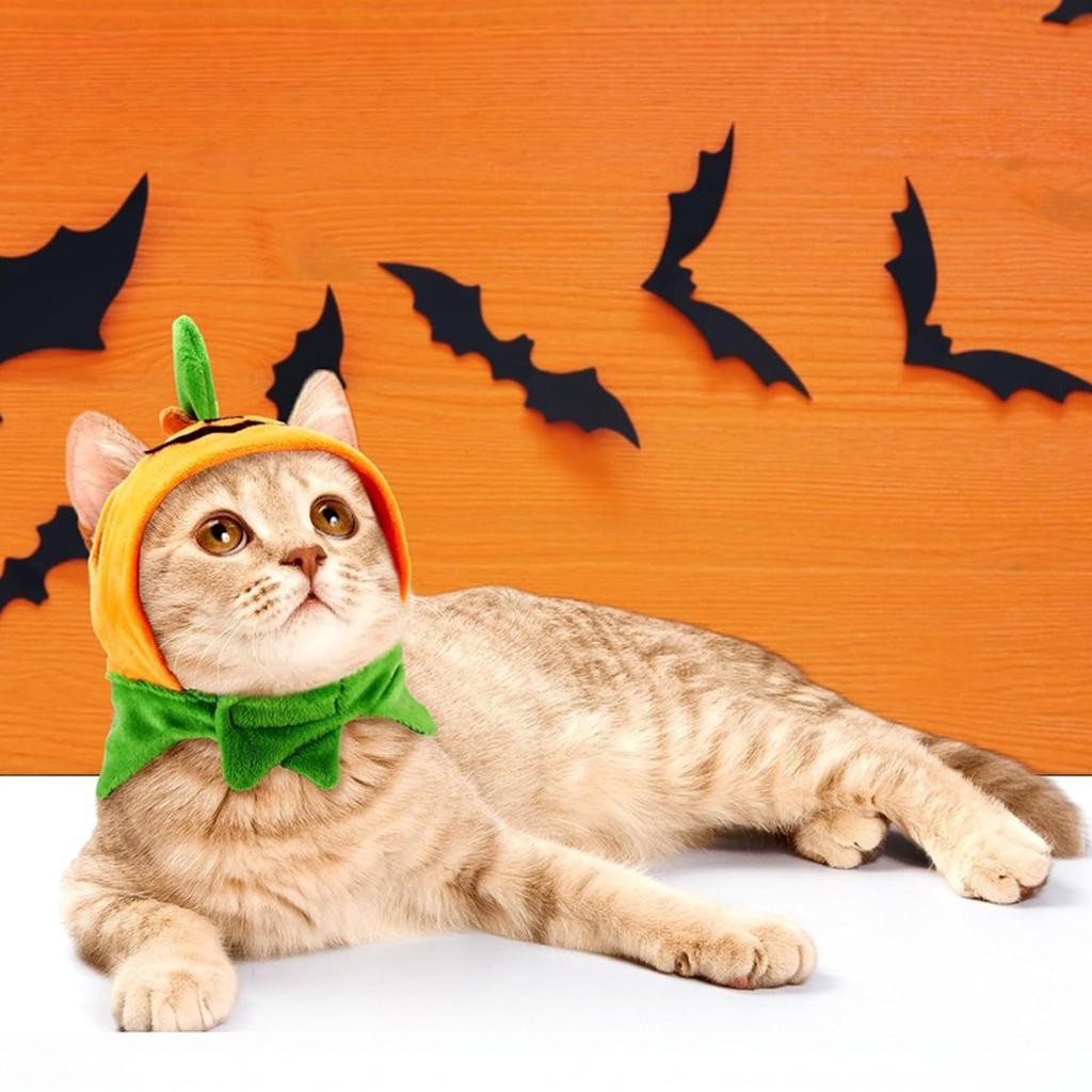 Cat And Dog Halloween Costumes, Halloween Pumpkin Hats, Adjustable Pet Headwear, Party Costumes, Dog And Cat Costume Accessories, 4-piece Set
