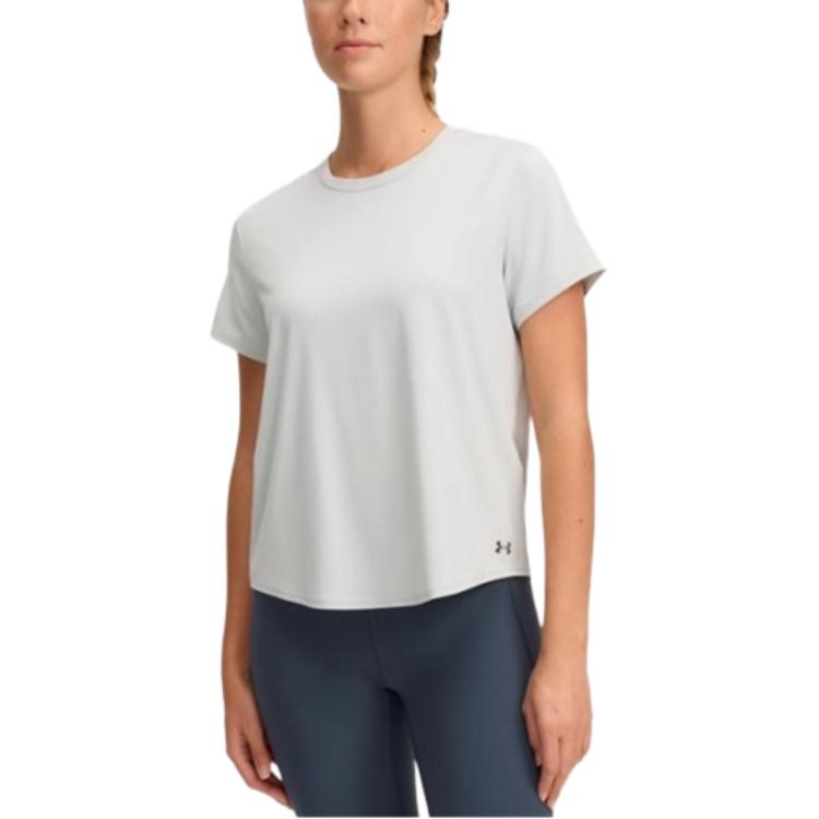 Under Armour Vanish Elite Rush Solid Color Casual Simple Breathable Short Sleeve T-Shirt Women Tops Hydrogen-Green 1389868-377