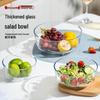 Heat-Resistant Thick Glass Bowl for Salad, Noodles & Kneading - Large Size Transparent Bowl