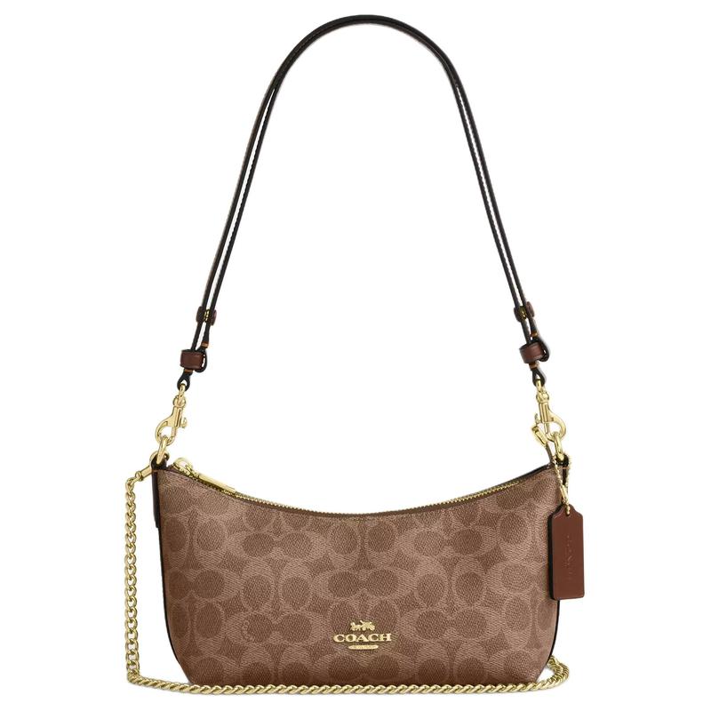 

COACH Caitlin 24 Classic Presbyopia Printed Artificial Leather Shoulder Bag Medium Women s Brown коричневий