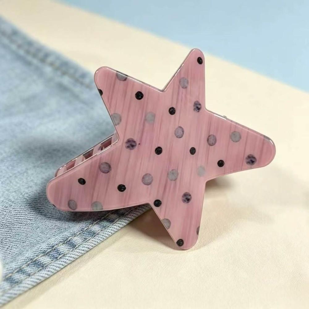 Geometric Acrylic Shark Clip Pentagram Hair Clips Trendy Star Shape Hair Claw Casual