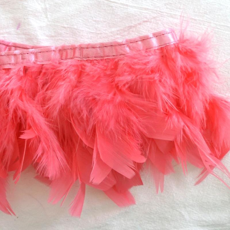 50Pcs Turkey Feather Fire Piece Feather Cloth Edge, Skirt Lace Feather Wall Feather Light Diy Dance Suit Decorative Materials