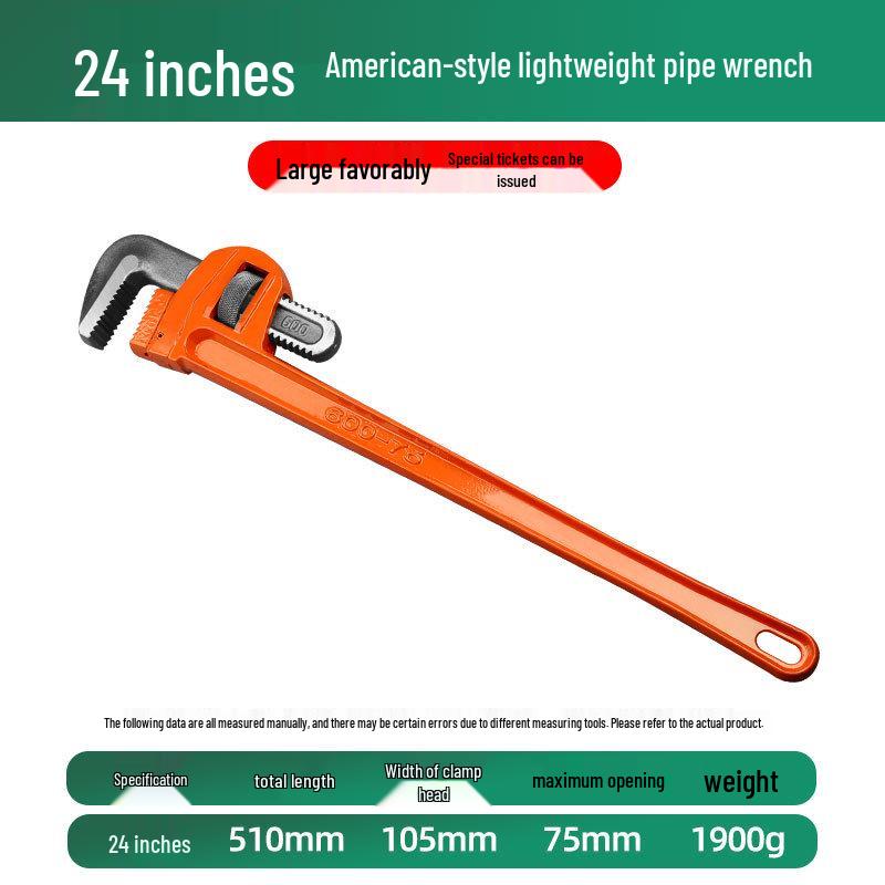 Jiutong American-Style Lightweight Manual Pipe Wrench - Linyi Hardware Tools