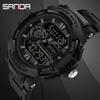 SANDA Men's Large Digital Sports Watch, Waterproof, Men's Quartz, Dual Display Screen, Luminous, 5bar, 6002, New Design