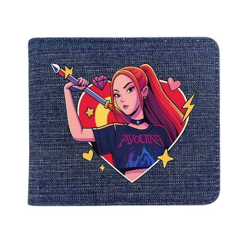 Fold Denim Kpop Hunters Rumi Zoey Mira Anime Wallet Short Purse