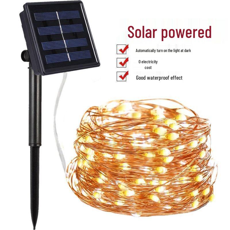 Colorful Copper LED String Lights: Battery-Powered, Outdoor Solar Decor for New Year & Spring Festivals