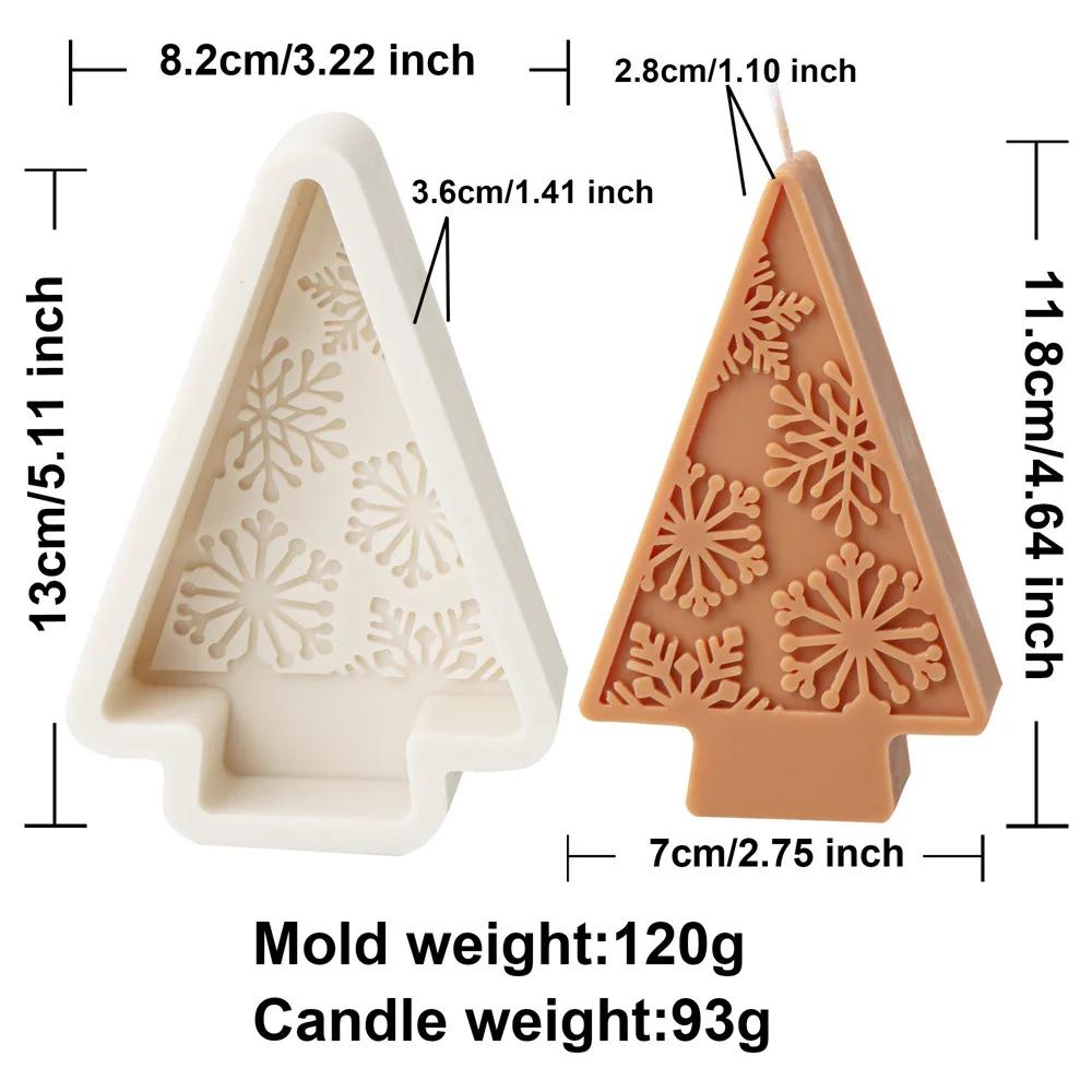 DIY 2025 Snowflake Christmas Tree Candle Silicone Mold Triangle Christmas Tree Snowflake Candle Molds Christmas Decoration Gift