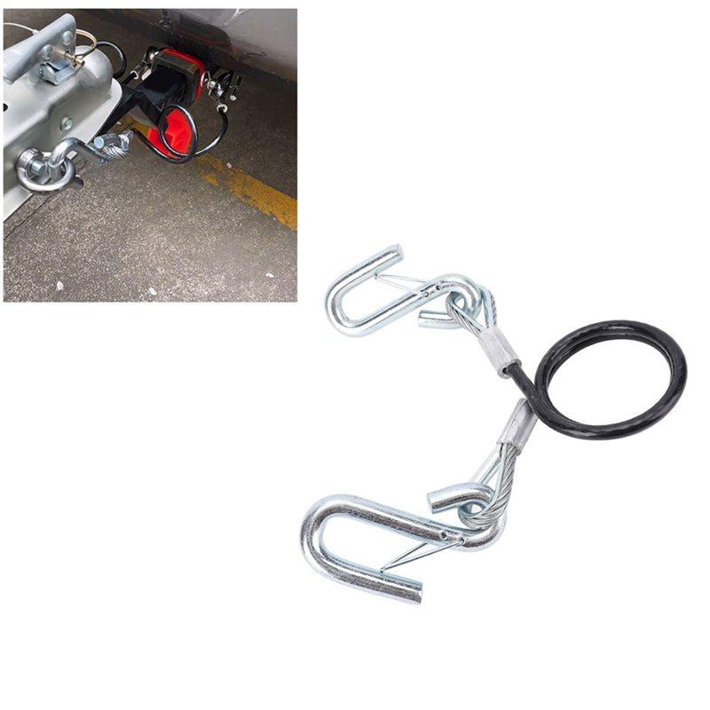 For RV Trailer Safety Cable 3500Lbs Load Capacity With 2 Hooks Galvanized Iron High Strength