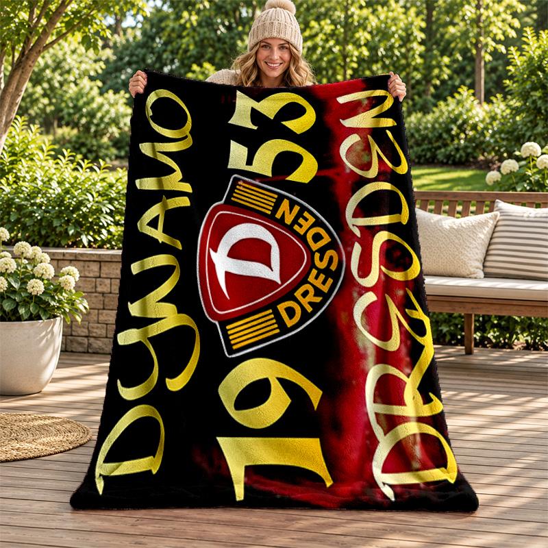 Dynamo Dresden Blanket Flannel Blanket Soft Cozy Plush Throw for Sofa Bed Lightweight Home Decoration Gifts for Christmas Various Holidays