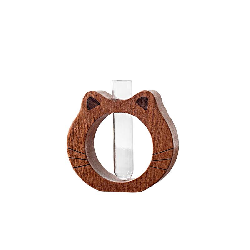 

Дизайн в форме мультяшного кота, цветочное искусство, гидропонная бутылка, креативная цветочная композиция, своими руками, деревянные украшения для дома