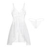 Women's Lace Sheer Mesh Backless Sleep Dress Costume Set