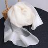 Mulberry Silk Wool Scarf Spring And Autumn Rice White Versatile Thin Shawl Plant Dye Tie-Dye Blue Dye Embryo Cloth