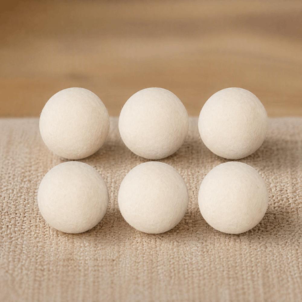 6pcs 4cm/1.6in Diameter Laundry Wool Balls Natural Fabric Softener Balls  For Drying Machine