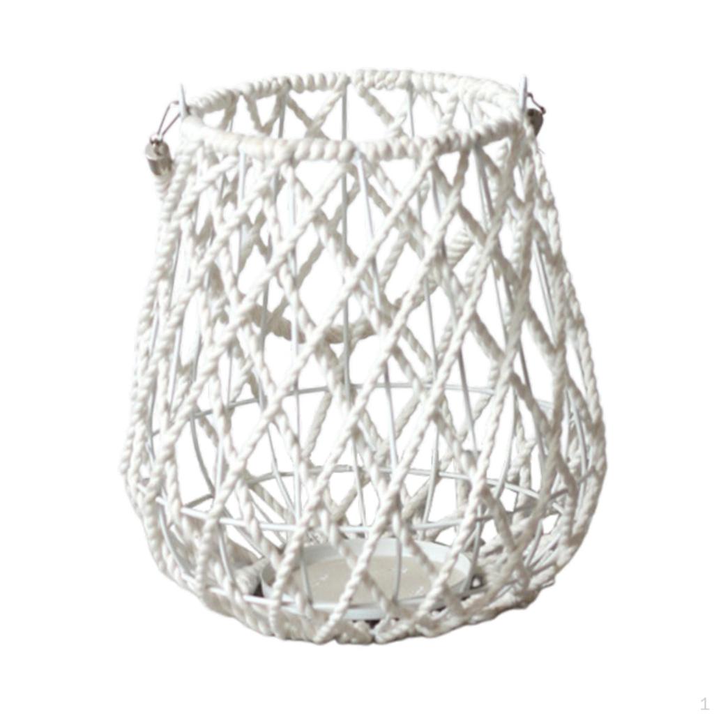 Hängender Kerzenhalter Deko Gewebter Tisch-Drahtkäfig mit Griff Laterne für