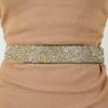 1Pc Full Diamante Wide Women's Ladies Dress Imitation Leather Stretch Waistband Rhinestone Belt