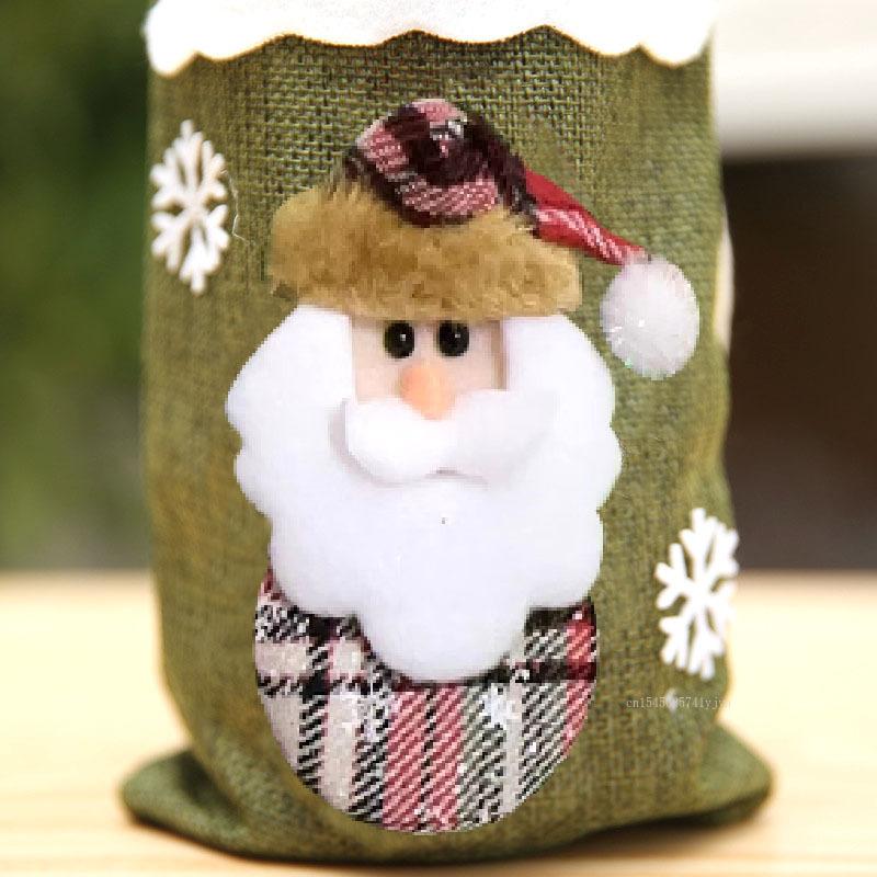 Christmas Red Wine Bottle Cover Cartoon Linen Red Wine Champagne Bottle Bag Champagne Bottle Cover Christmas Decor 2025 New