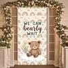 Neutral Shower Banner Teddy Bear Motif Gender Reveal Display Neutral Party Background Cute Animal Design For Home Party