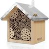 Hôtel Pour Abeilles Résistant Aux Intempéries Avec Toit En Métal Et Bois De Pin. Alimentation Incluse.