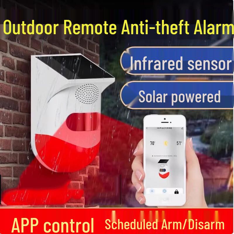 Solar-Powered Outdoor Infrared Motion Sensor Alarm