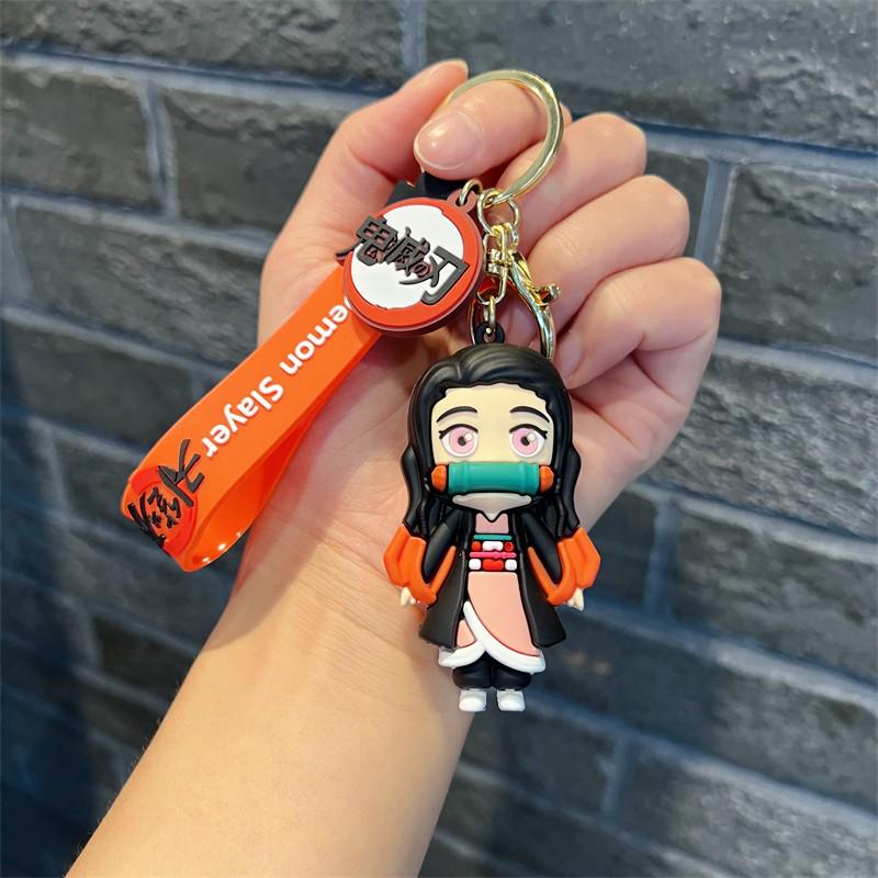Trendy Demon Slayer Keychains: Cool Nezuko, Kyoujurou, Tanjiro Bag Pendant for Men & Women