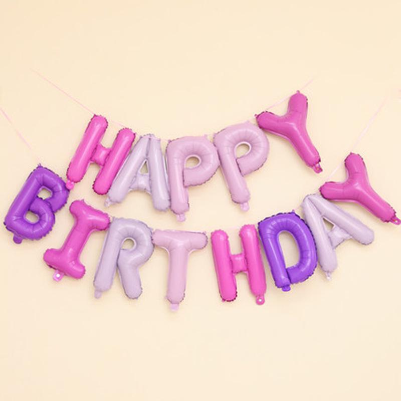 16 inch Happy Birthday Letter Set Happy Birthday Aluminum Film Balloon Pendant Aluminum Foil Ball Celebration