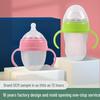 Newborn Silicone Anti-Colic Wide-Neck Baby Bottle with Straw for Weaning