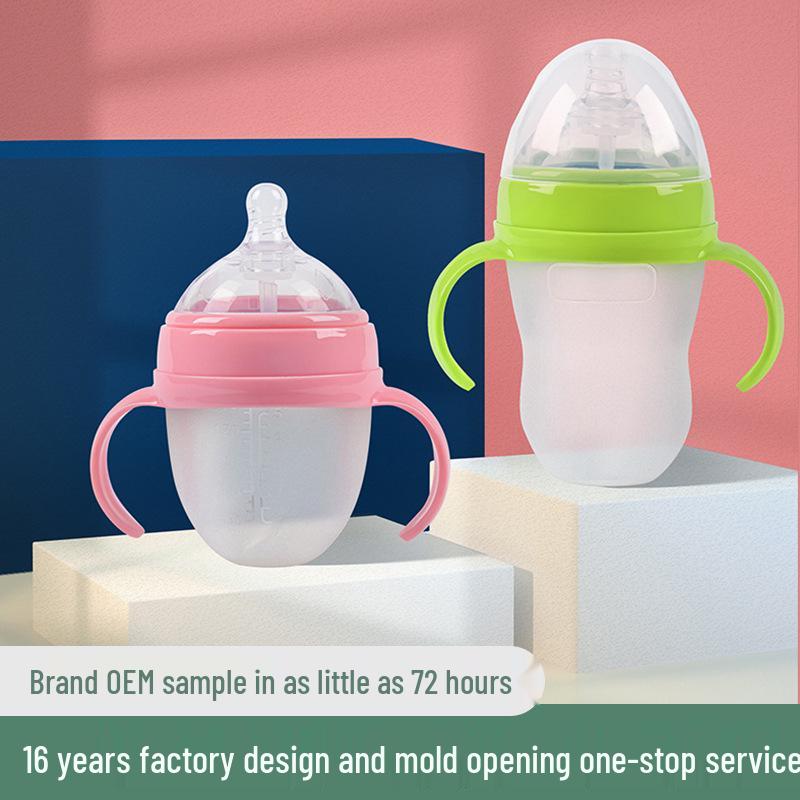 

Новонароджена Силіконова Антиколікова Дитяча Пляшечка з Широким Горлом і Соломкою для Відлучення