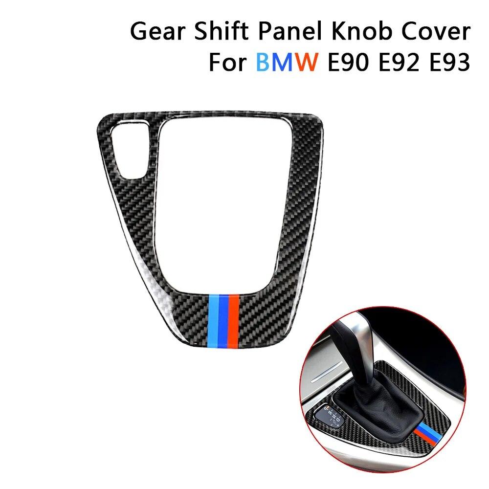 For BMW 3 series E90 E92 E93 Carbon Fiber Interior Auto Gear Shift Control Panel Cover Trim Sticker Accessoire Voiture
