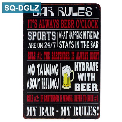 [SQ-DGLZ]Bar Open Time Metal Sign Bar Wall Decor Vintage Metal Crafts Home Decor Painting Plaques Art Poster
