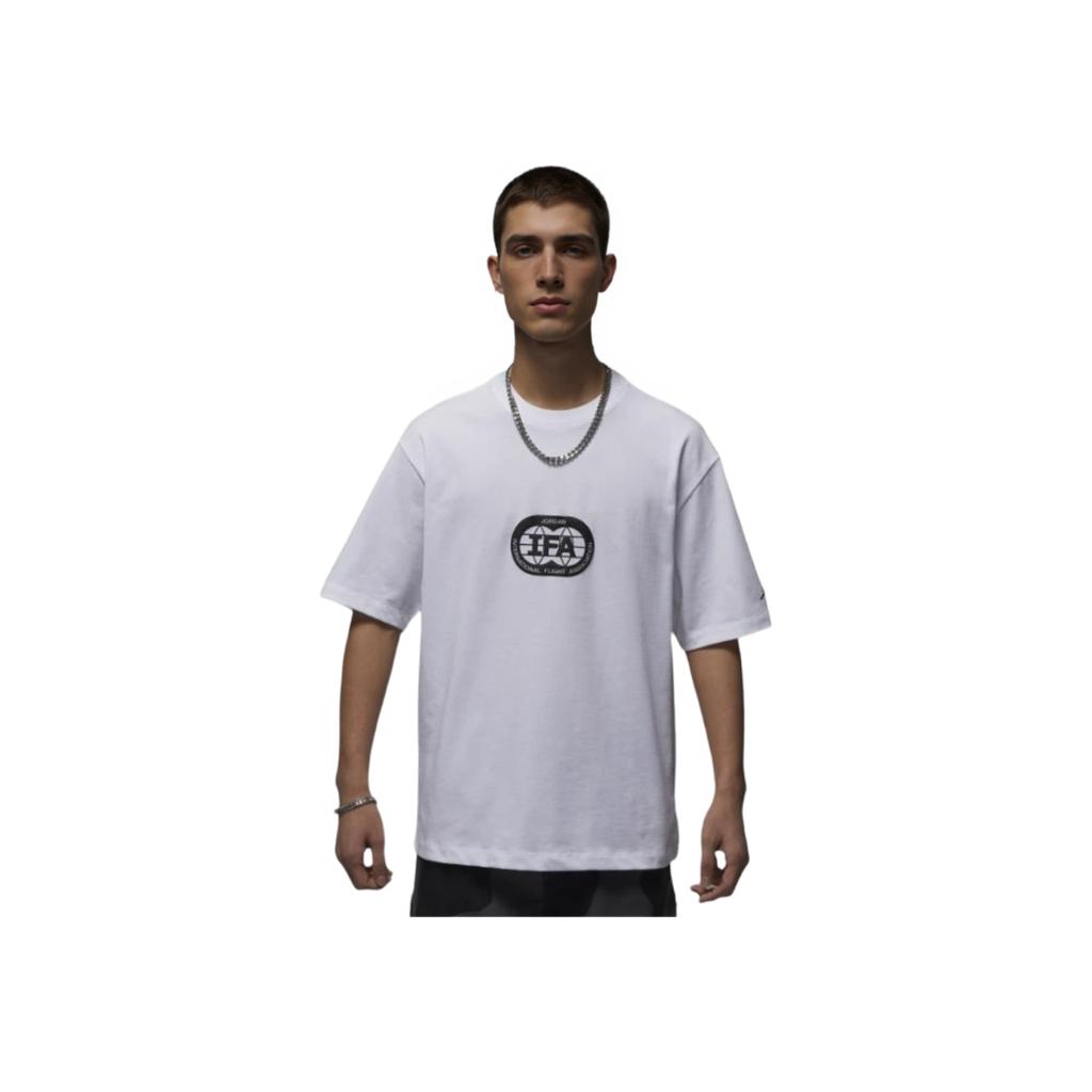 Jordan SS25 Fashion Comfortable Versatile Loose Short Sleeve T-Shirt Men Tops White HV4555-100