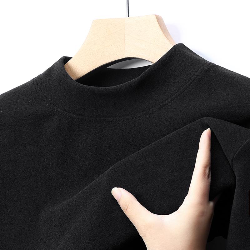 

Мужская трансграничная двусторонняя флисовая футболка с длинным рукавом и полувысоким воротником XL (Recommended 140-160 jin)