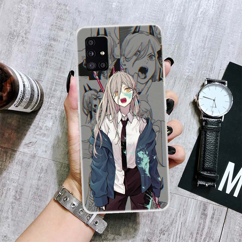 Chainsaw Man Makima Power Pouzdro na telefon Samsung Galaxy A12 A22 A32 A42 A52 A72 A51 A71 5G A41 A31 A21 A02S M12 M21 M31 M30S Fun
