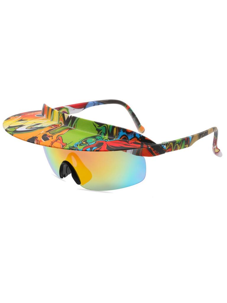 Large frame riding sunglasses personalized visor windproof fashion colorful hats for men and women