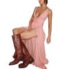 2025 European & American Sexy Deep V-Neck Solid Color Cute Dress
