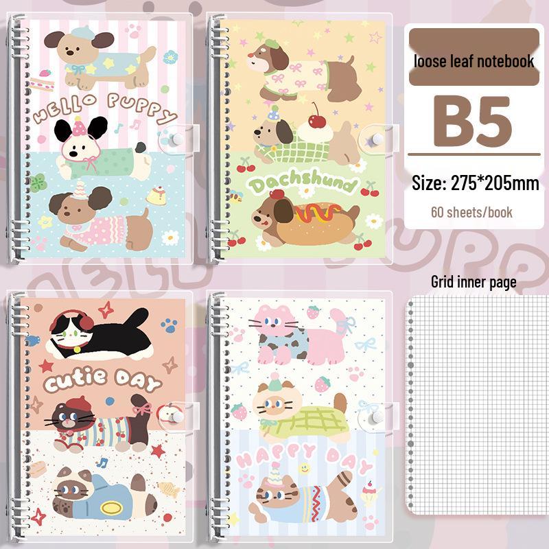 High-Transparency PVC A5 Cartoon Binder with B5 Extra Thick Student Notebook