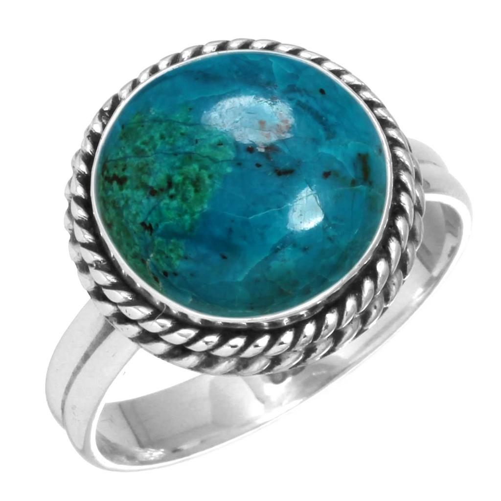 925 Sterling Silver Ring Women Gemstone Handmade Jewelry Wedding Gift Amazonite Angelite Blue Opal Botswana Agate Mohave Azurite Chrysocolla Fashion