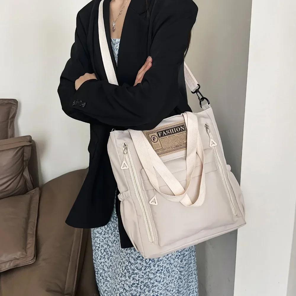 est Female Teens Students' Shoulder Bag Korean Style Contrast Color Handbag Stylish Nylon Korean Crossbody Shopping Bags