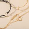4 Pcs/set Women's  Bracelet Heart-shaped Geometric Retro Simple Style Alloy Bracelet