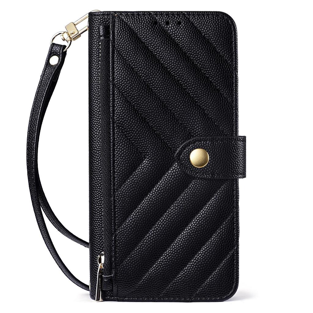 Samsung S26 Ultra Crossbody Zipper Bag & Card Slot Leather Phone Case