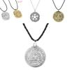 Viking Inspired Pendant Necklace With Electroplated Finish And Leather Cord For Men Women