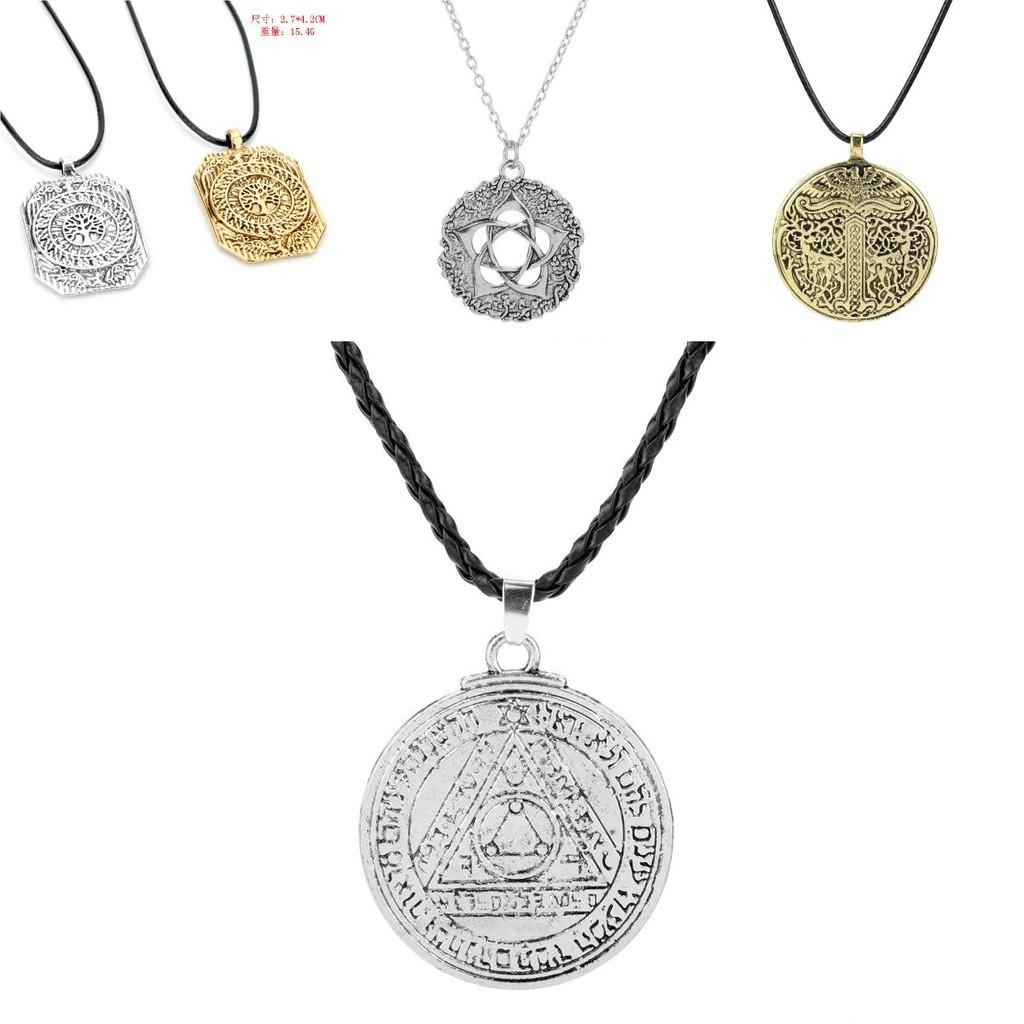 Viking Inspired Pendant Necklace With Electroplated Finish And Leather Cord For Men Women